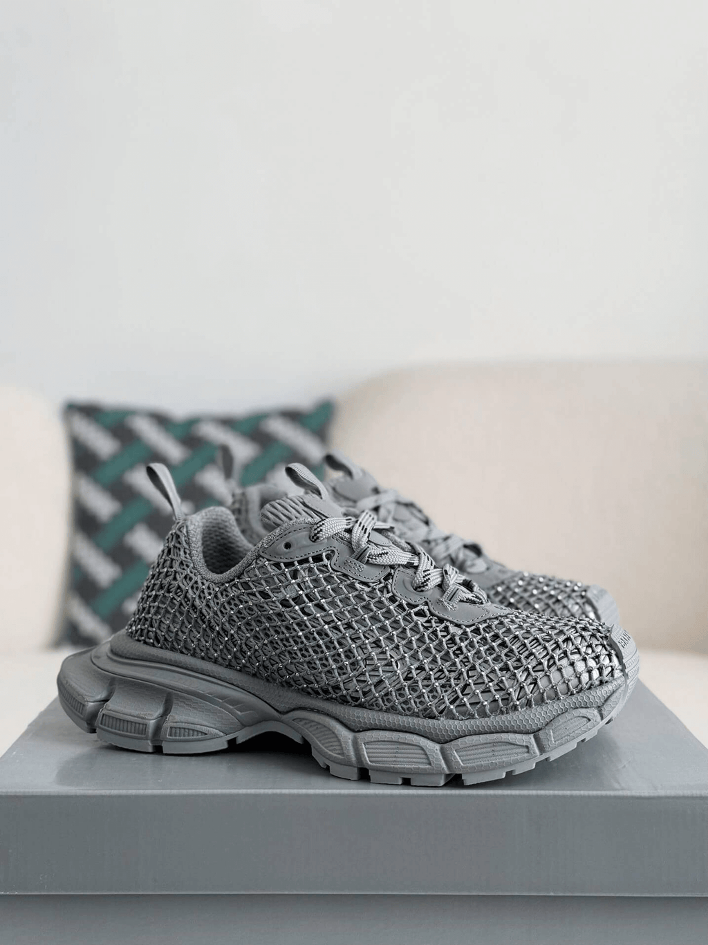 Balenciaga 3XL Sneaker Mesh Rhinestone – Grey