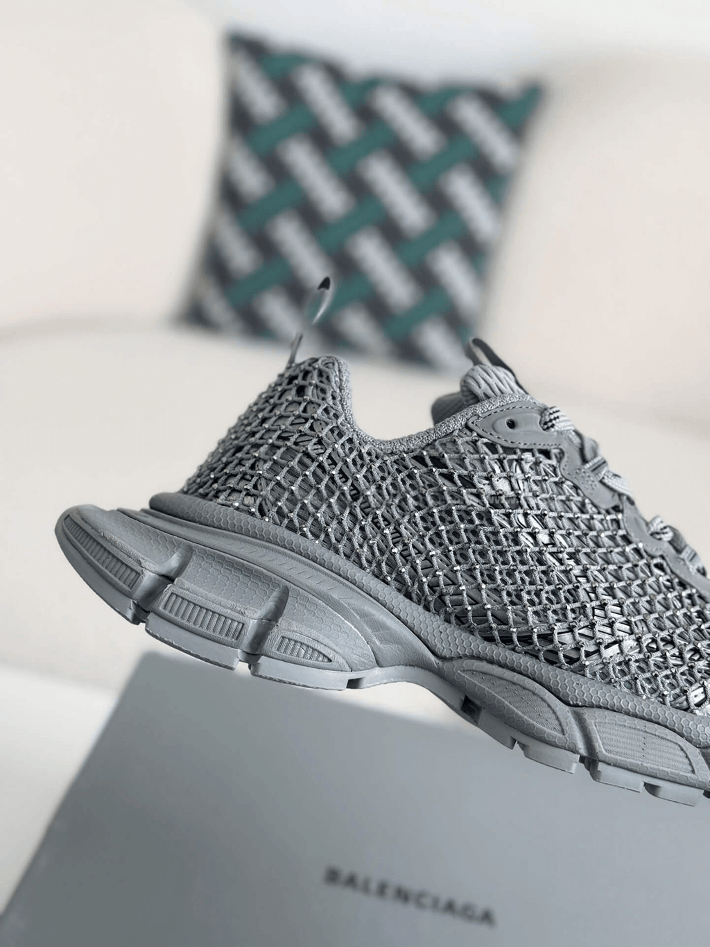 Balenciaga 3XL Sneaker Mesh Rhinestone – Grey