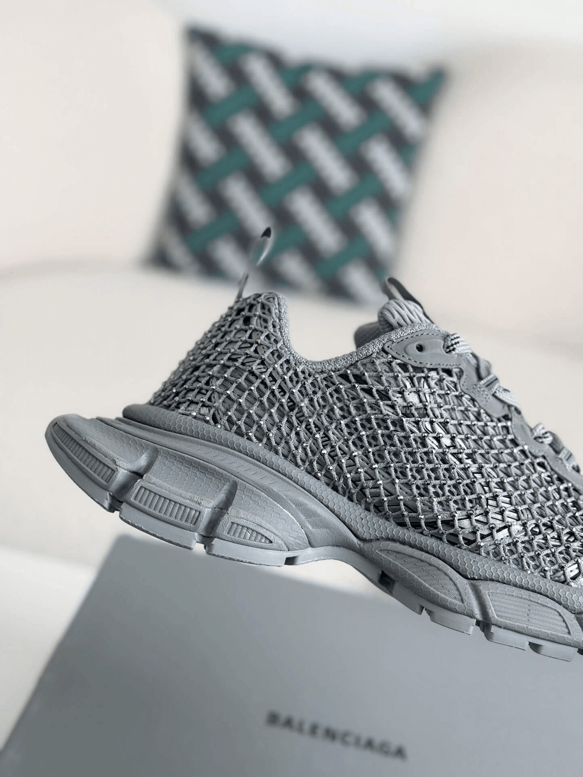 Balenciaga 3XL Sneaker Mesh Rhinestone – Grey
