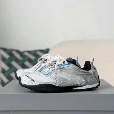 Balenciaga Radar Gradient Lines Sneaker – Silver, White & Blue