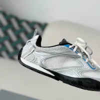 Balenciaga Radar Gradient Lines Sneaker – Silver, White & Blue