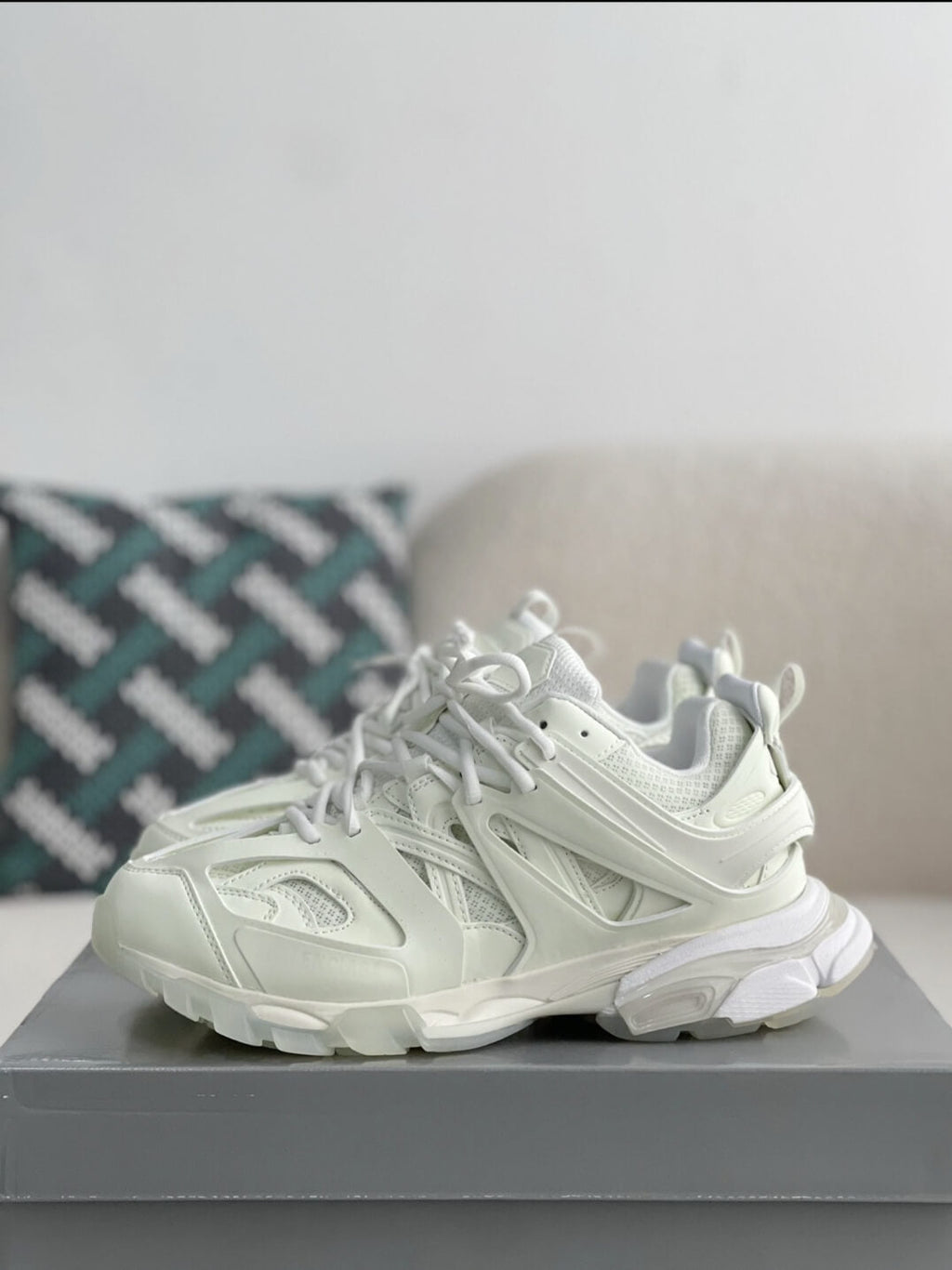 Balenciaga Track Sneaker – Triple White / Chalk