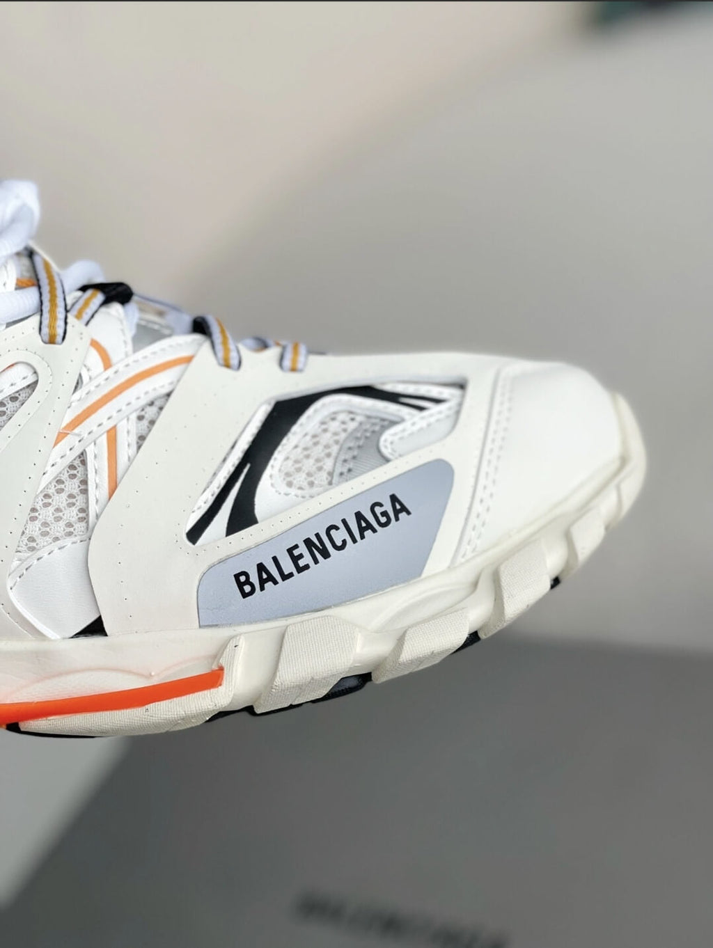 Balenciaga Track Sneaker – White, Orange & Neon Yellow