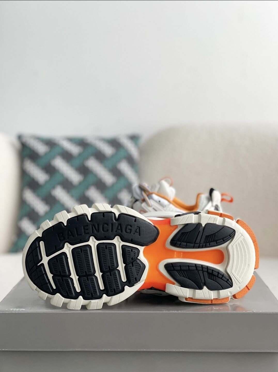 Balenciaga Track Sneaker – White, Orange & Neon Yellow