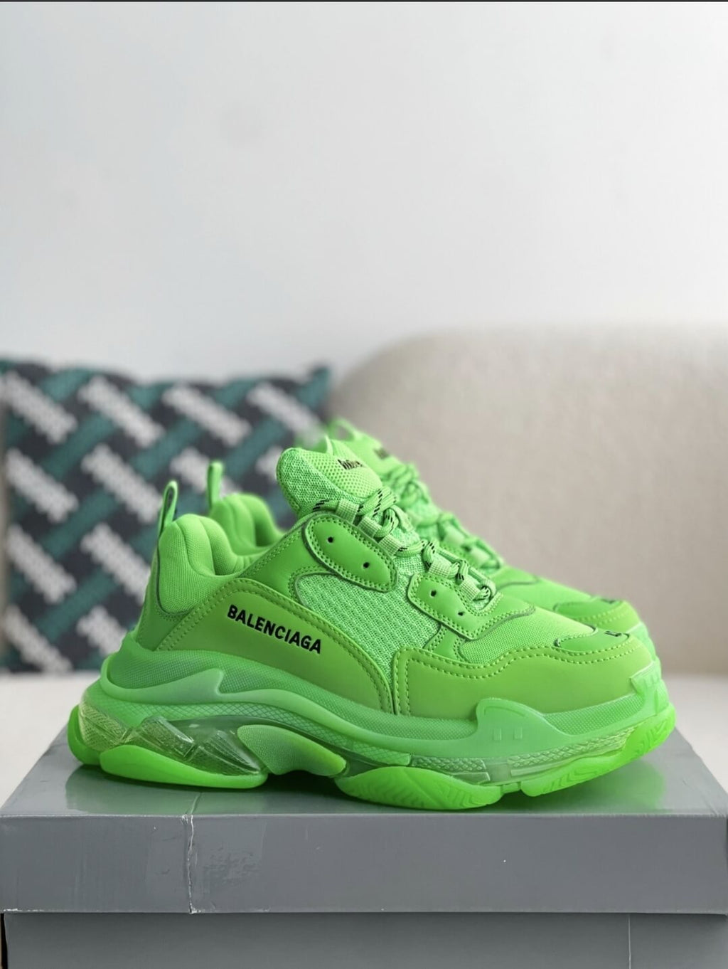 Balenciaga Triple S Sneaker Clear Sole – Neon Green
