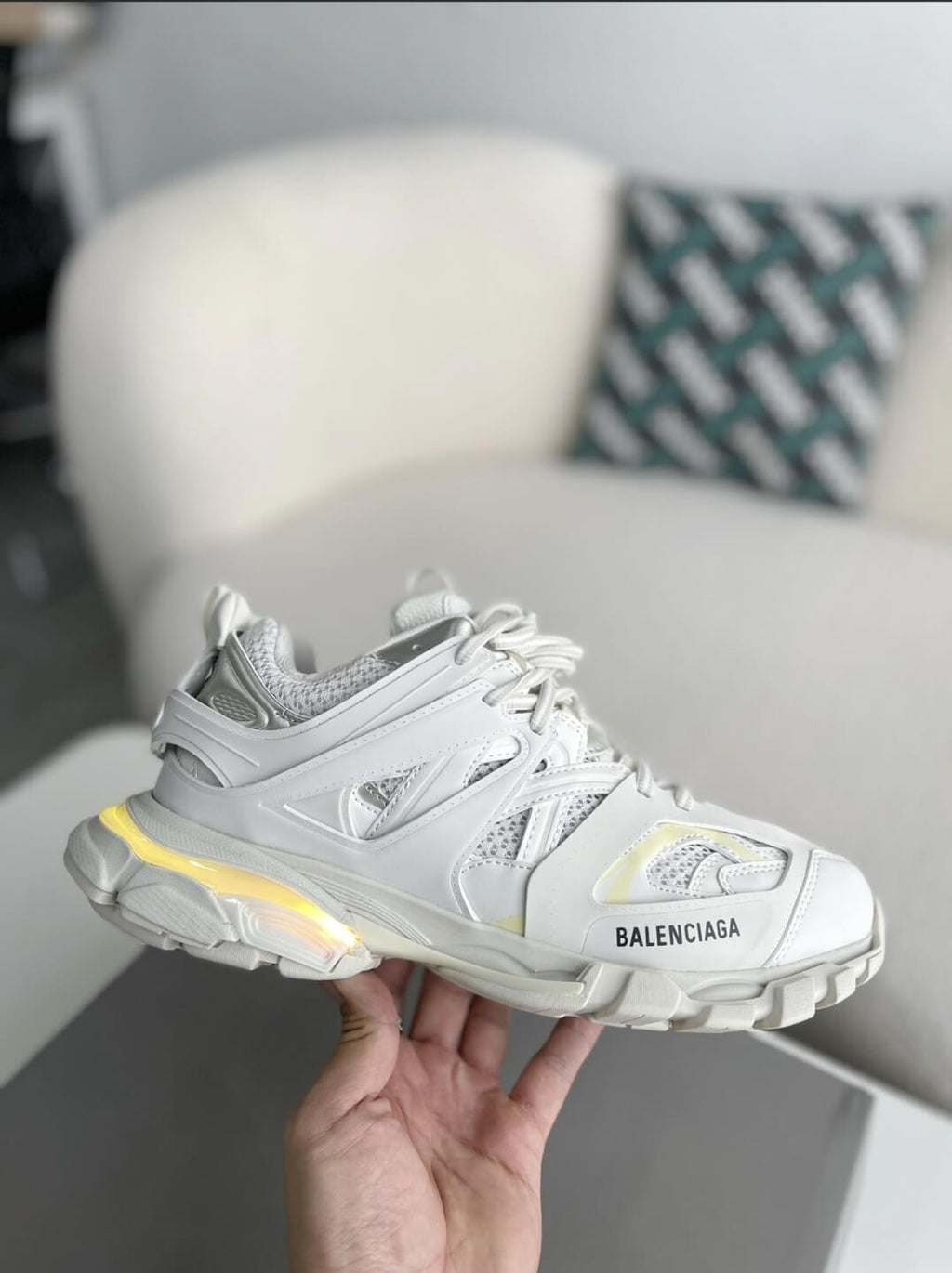 Balenciaga Track Sneaker LED – White / Light Grey
