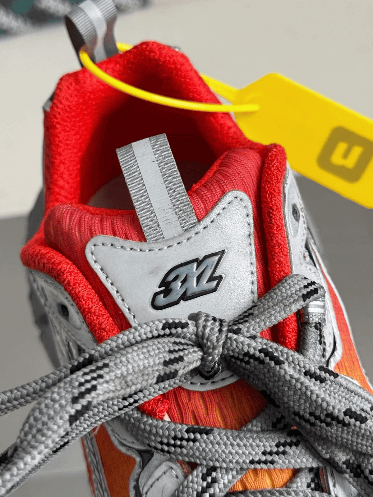Balenciaga 3XL Sneaker – Red, Yellow & Metallic Silver