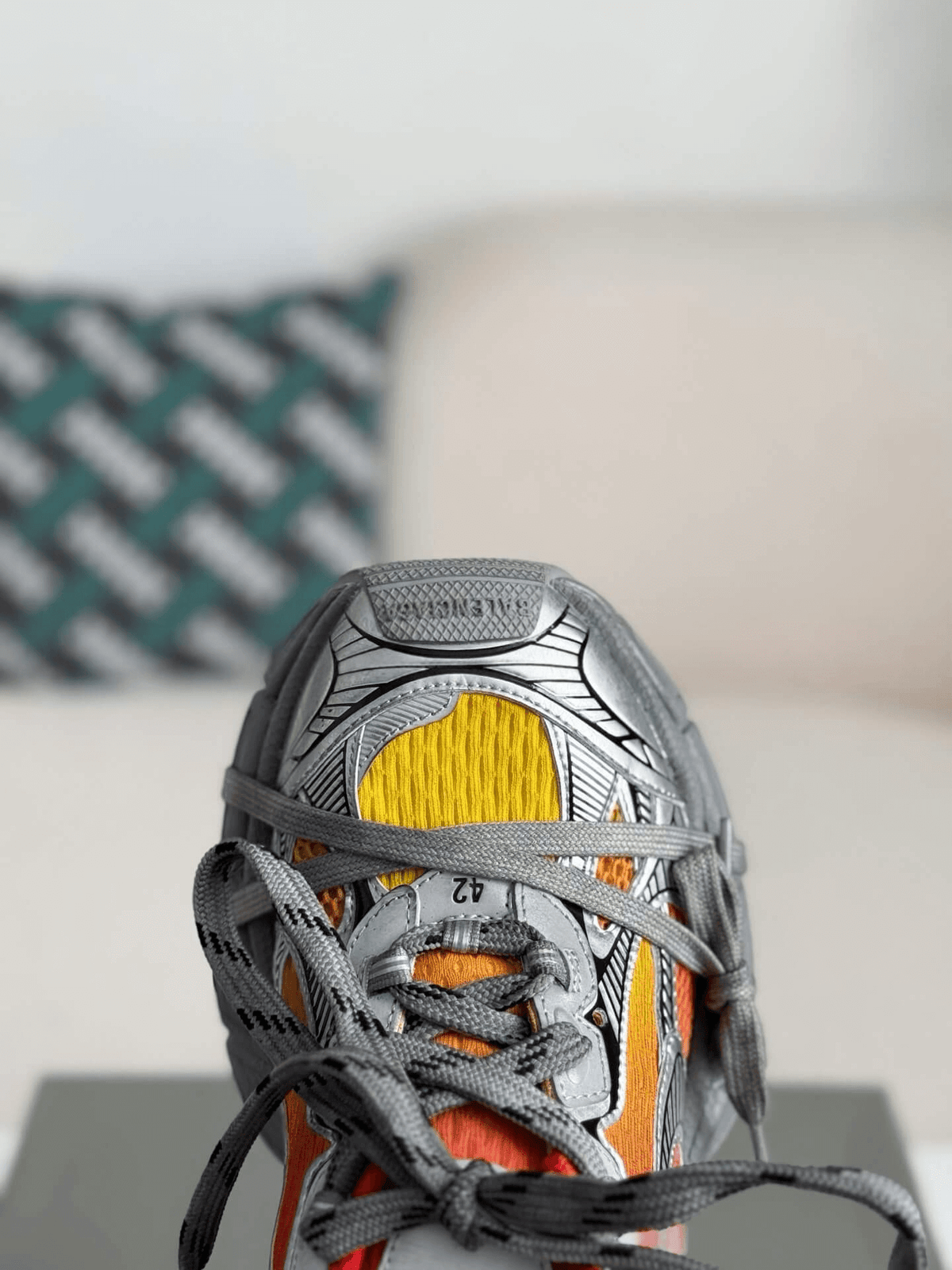 Balenciaga 3XL Sneaker – Red, Yellow & Metallic Silver