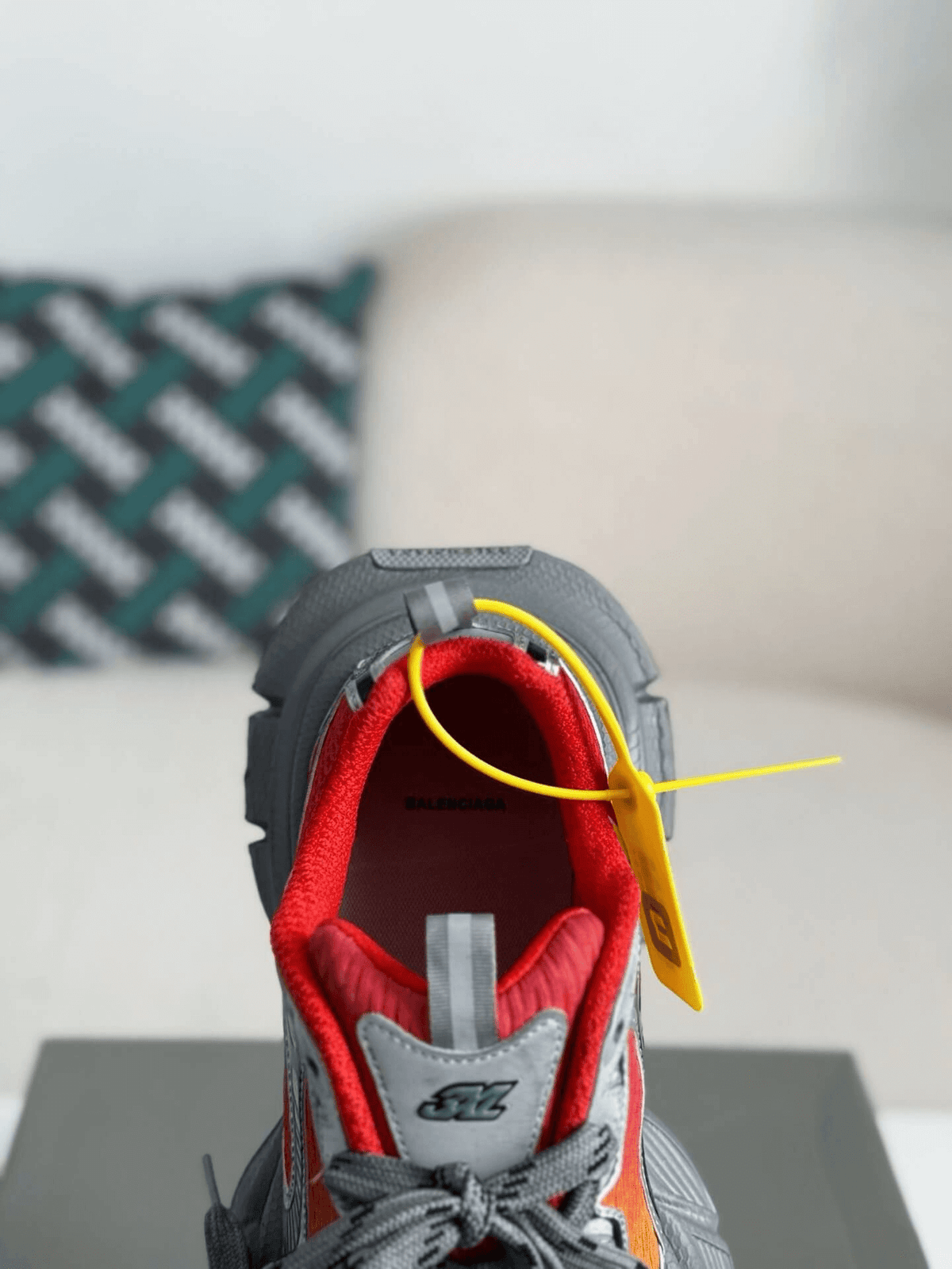 Balenciaga 3XL Sneaker – Red, Yellow & Metallic Silver