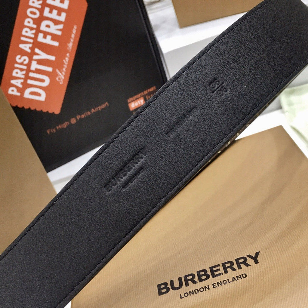 Burberry Brown Bridle Monogram Coated Canvas TB Buckle Belt