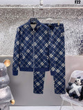 Burberry Check Technical Jersey Tracksuit Navy