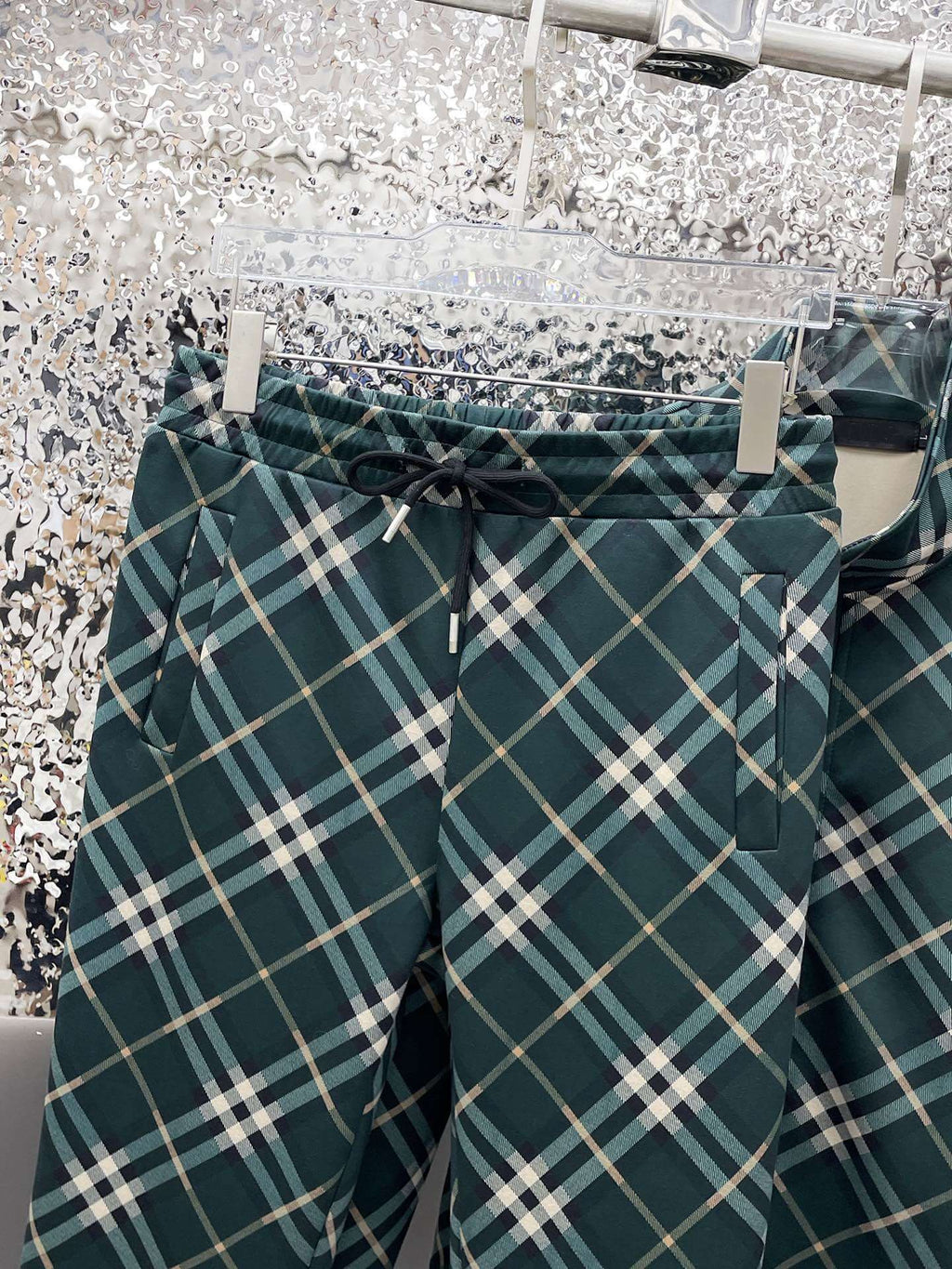 Burberry Diagonal Check Technical Jersey Tracksuit Dark Green