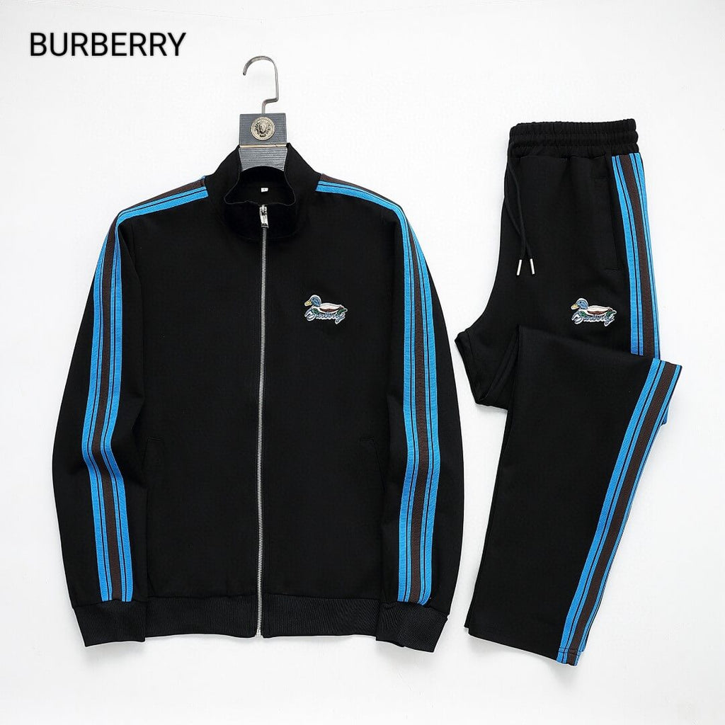 Burberry Duck Logo Striped Side Band Technical Tracksuit Black
