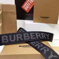 Burberry Logo Detail Jacquard Webbing Belt with Matte Black D-ring