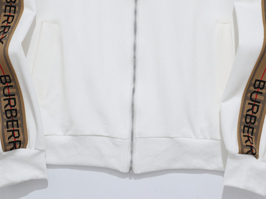 Burberry Vintage Check Trim Tracksuit - White EKD Embroidered Jacket & Pants Set