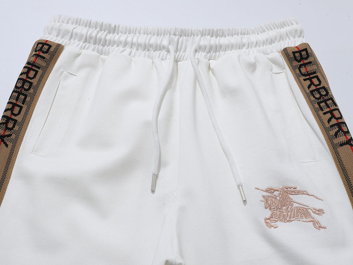 Burberry Vintage Check Trim Tracksuit - White EKD Embroidered Jacket & Pants Set