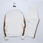 Burberry Vintage Check Trim Tracksuit - White EKD Embroidered Jacket & Pants Set