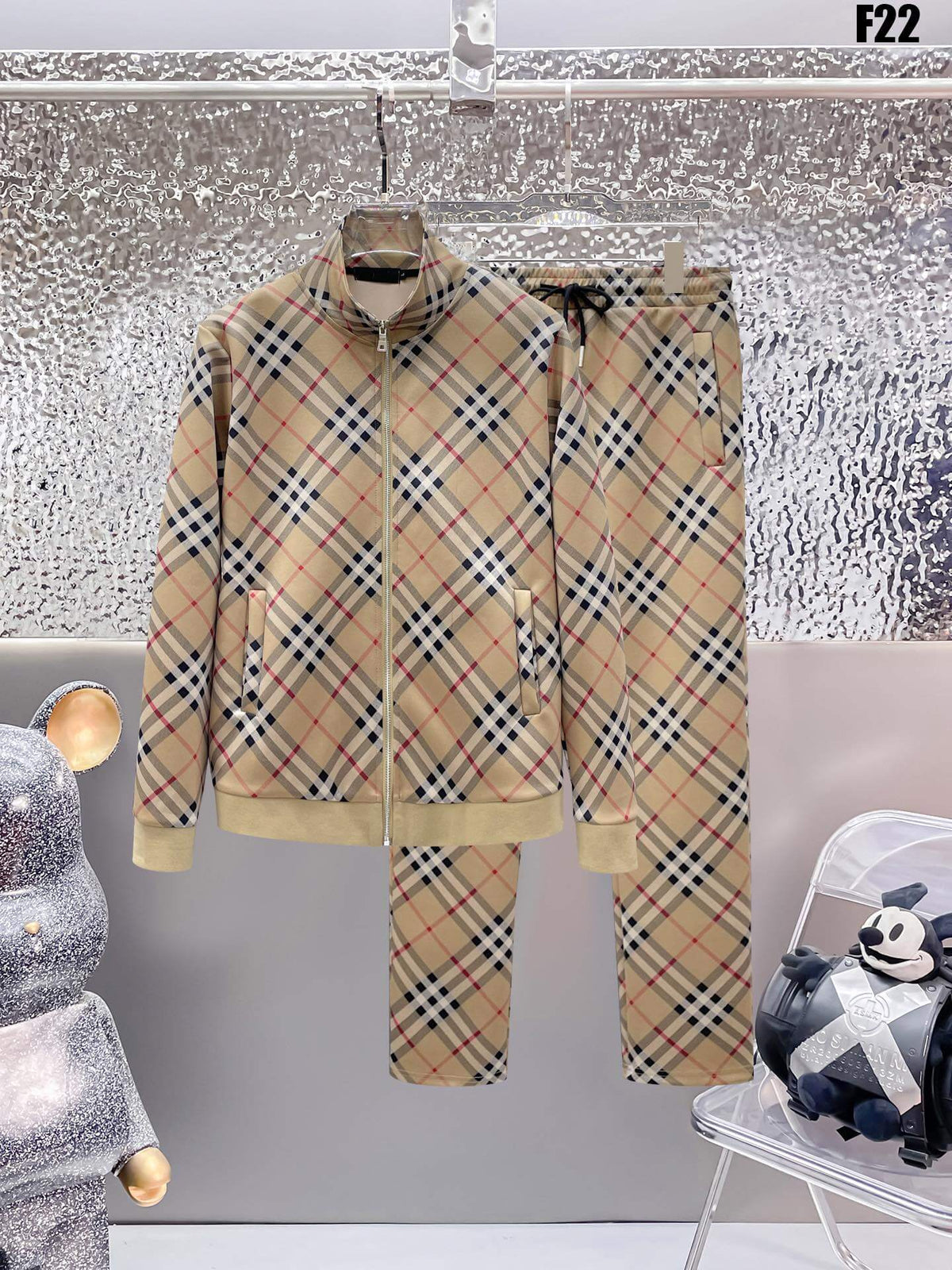 Burberry Vintage Check Technical Jersey Tracksuit Archive Beige
