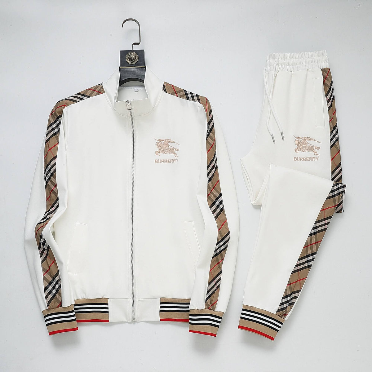 Burberry Vintage Check Tape EKD Technical Tracksuit White
