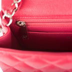 Chanel Mini Rectangular Flap Bag Red Caviar Silver Hardware