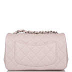 Chanel Mini Rectangular Flap Bag Light Purple Lambskin Silver Hardware
