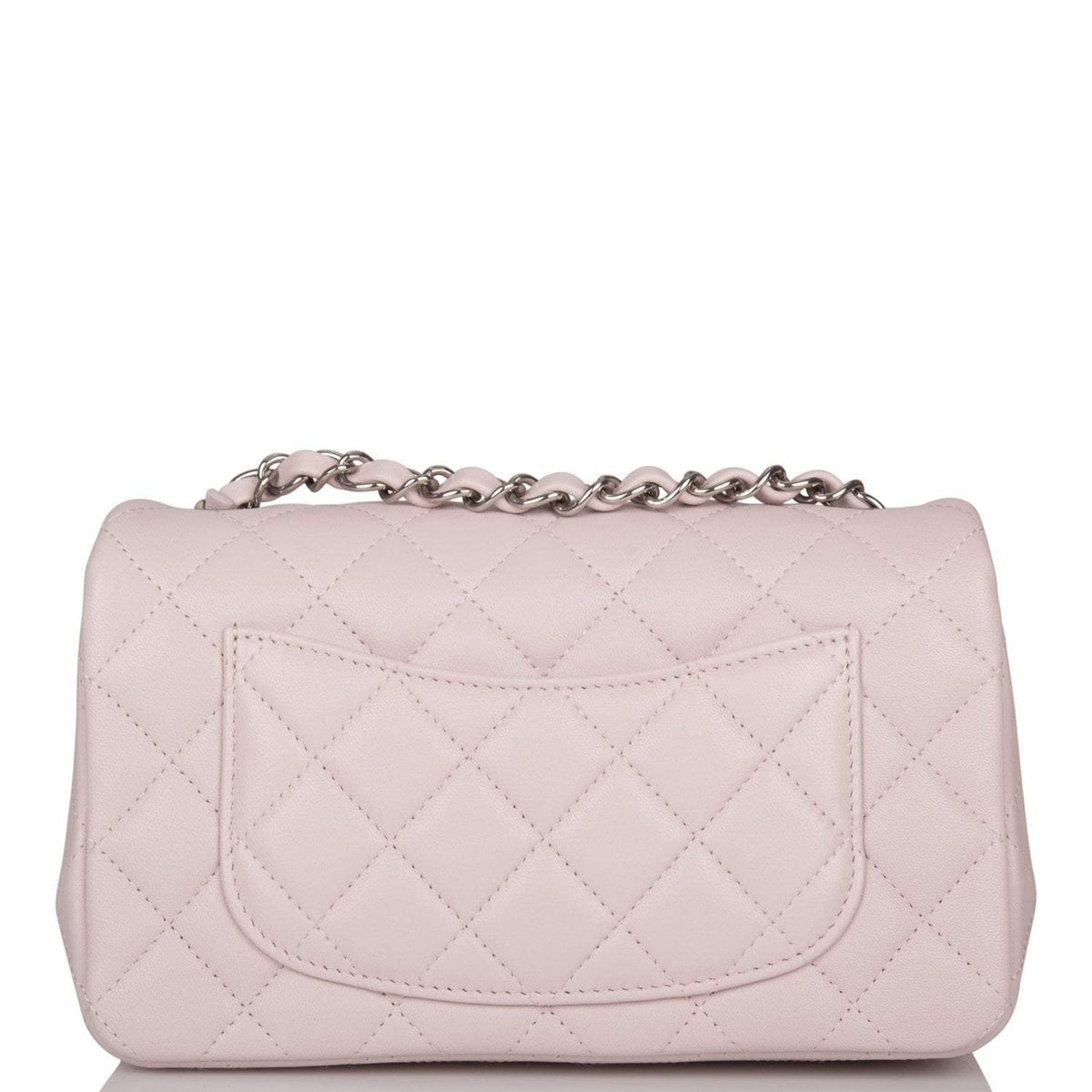 Chanel Mini Rectangular Flap Bag Light Purple Lambskin Silver Hardware