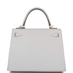 Hermes Kelly Sellier 25 Bleu Glacier Epsom Gold Hardware