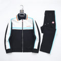 Casablanca Piqué Tracksuit Set - White & Black Tennis Knit Zip Jacket & Pants