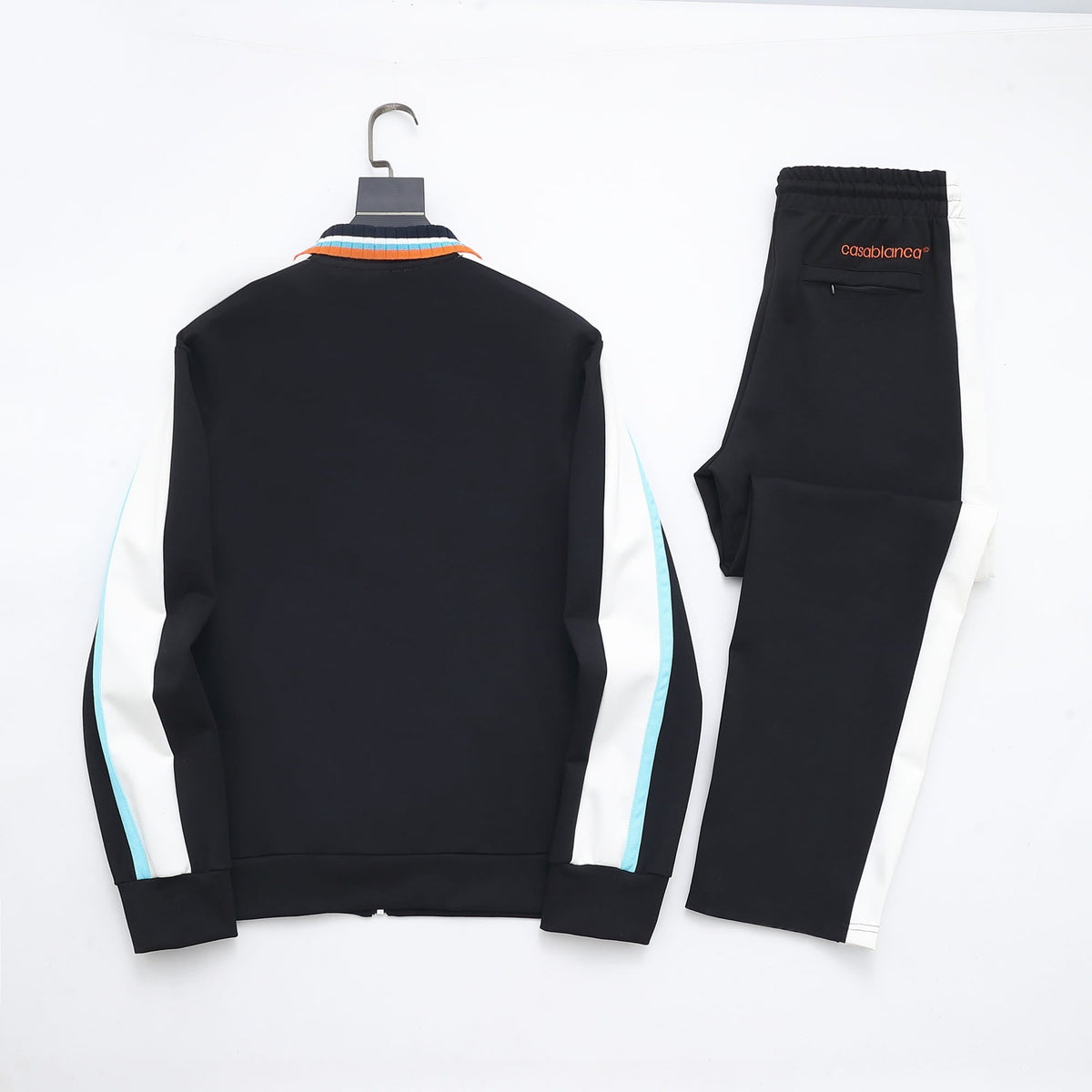 Casablanca Piqué Tracksuit Set - White & Black Tennis Knit Zip Jacket & Pants