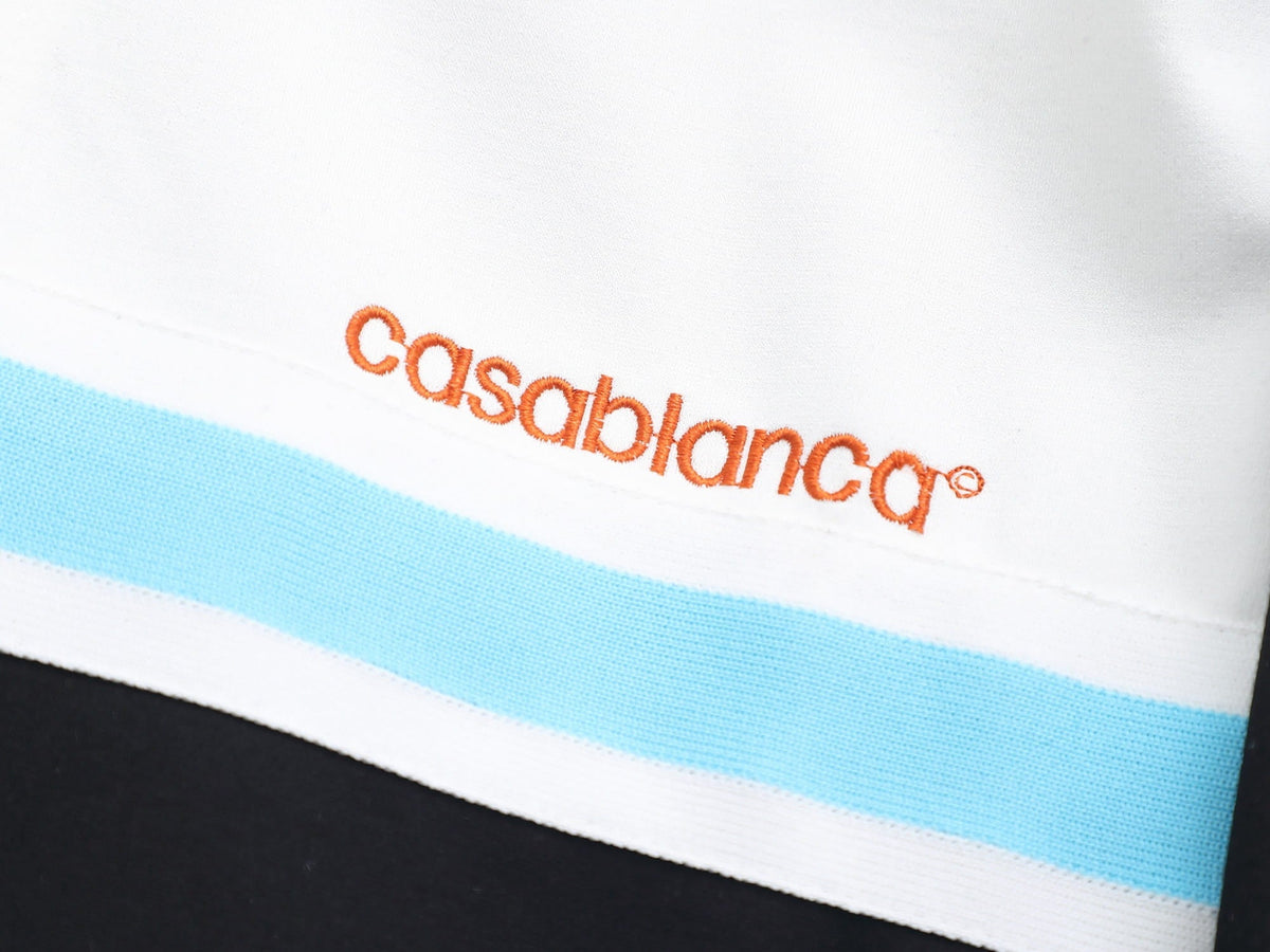 Casablanca Piqué Tracksuit Set - White & Black Tennis Knit Zip Jacket & Pants