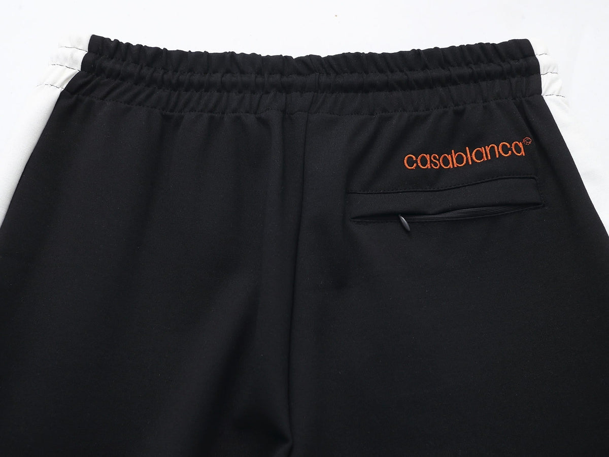 Casablanca Piqué Tracksuit Set - White & Black Tennis Knit Zip Jacket & Pants