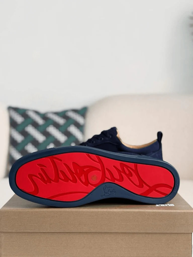 Christian Louboutin Louis Junior Sneaker – Navy Blue Suede