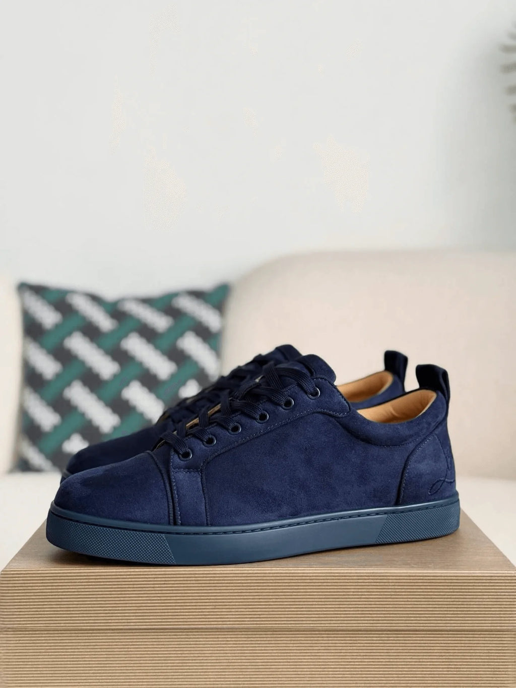 Christian Louboutin Louis Junior Sneaker – Navy Blue Suede