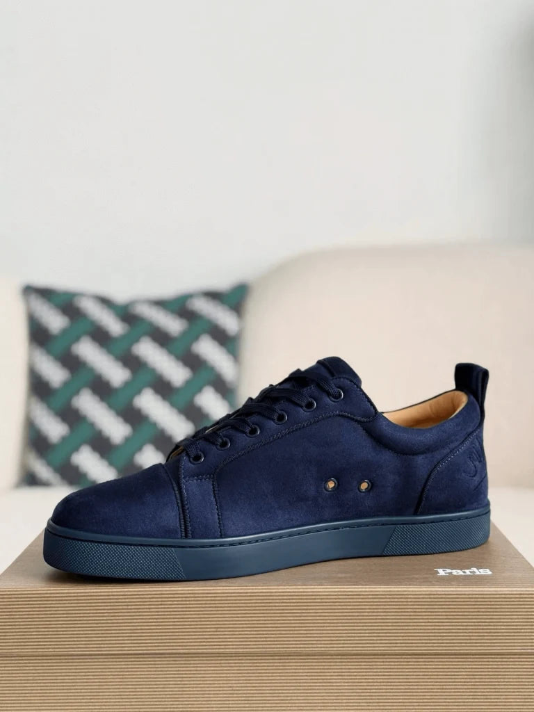 Christian Louboutin Louis Junior Sneaker – Navy Blue Suede
