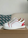 Christian Louboutin Louis Junior Sneaker – White Leather & Metallic Red
