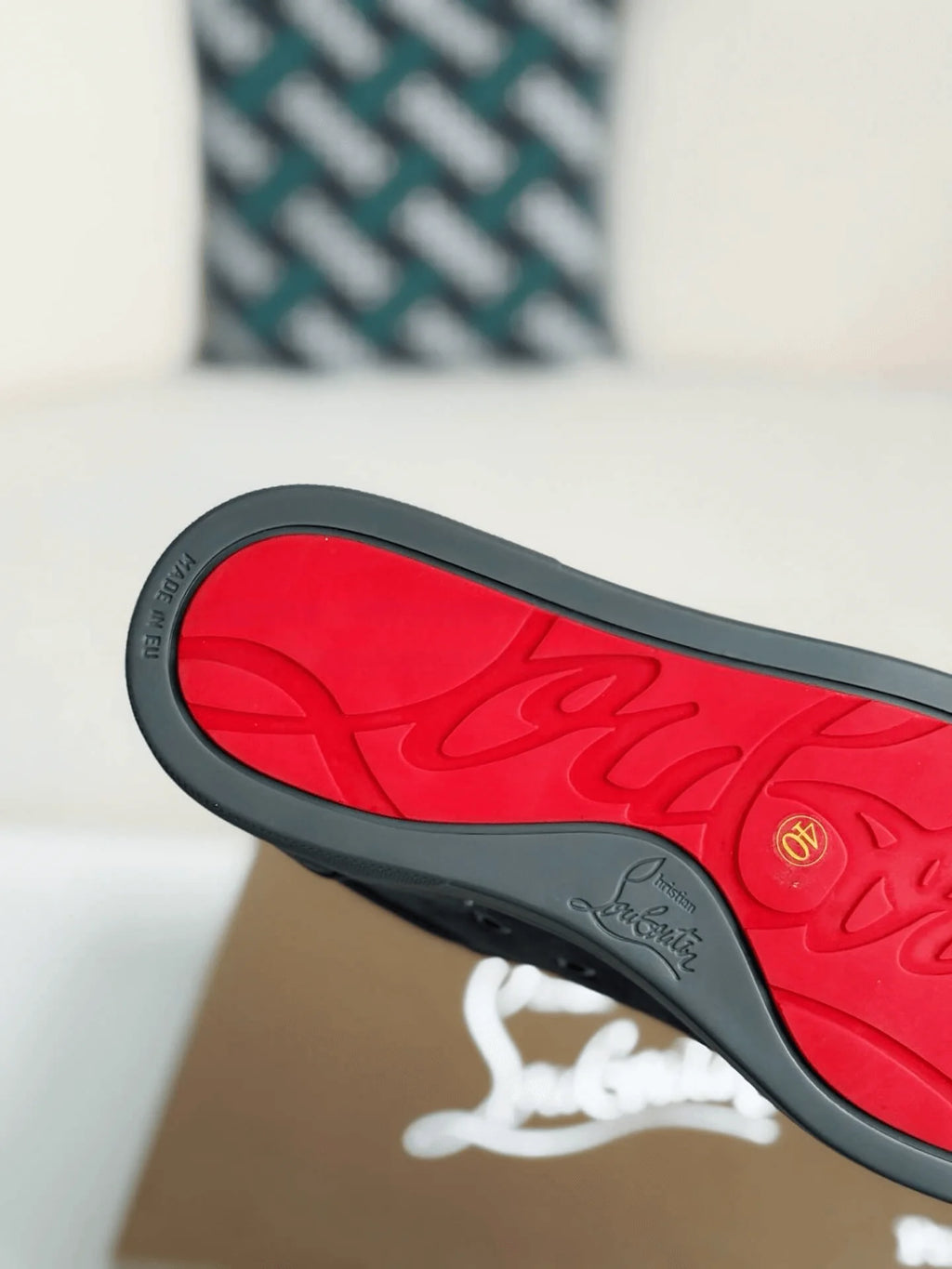 Christian Louboutin Louis Junior Spikes Sneaker – Dark Grey Suede