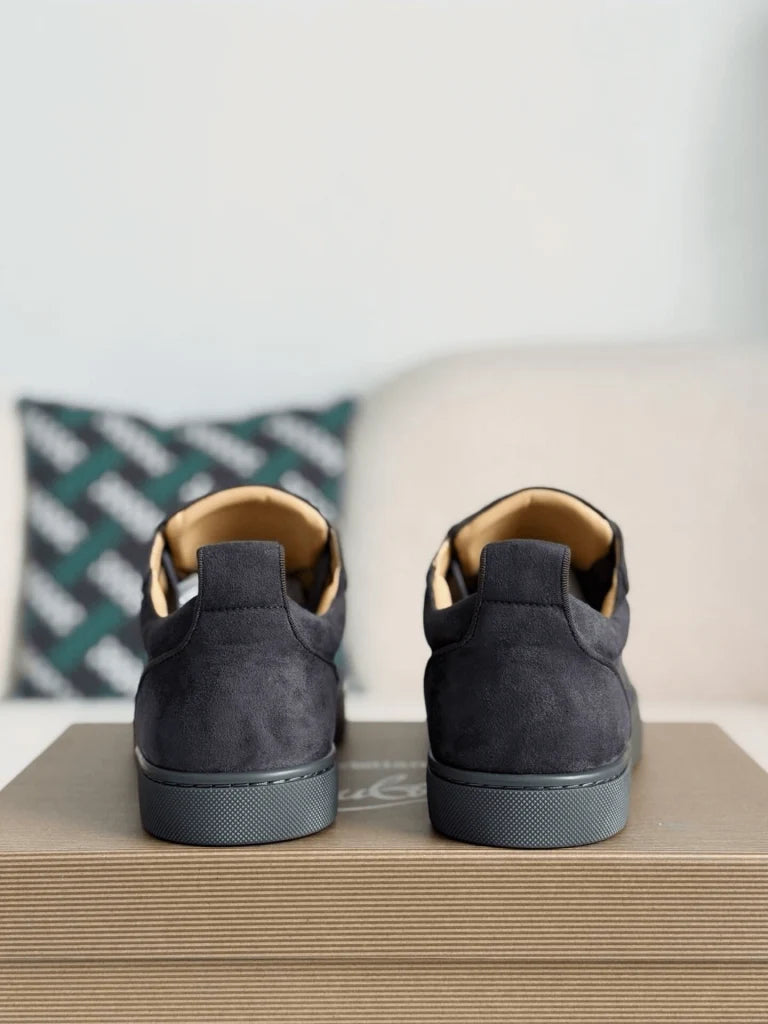 Christian Louboutin Louis Junior Spikes Sneaker – Dark Grey Suede