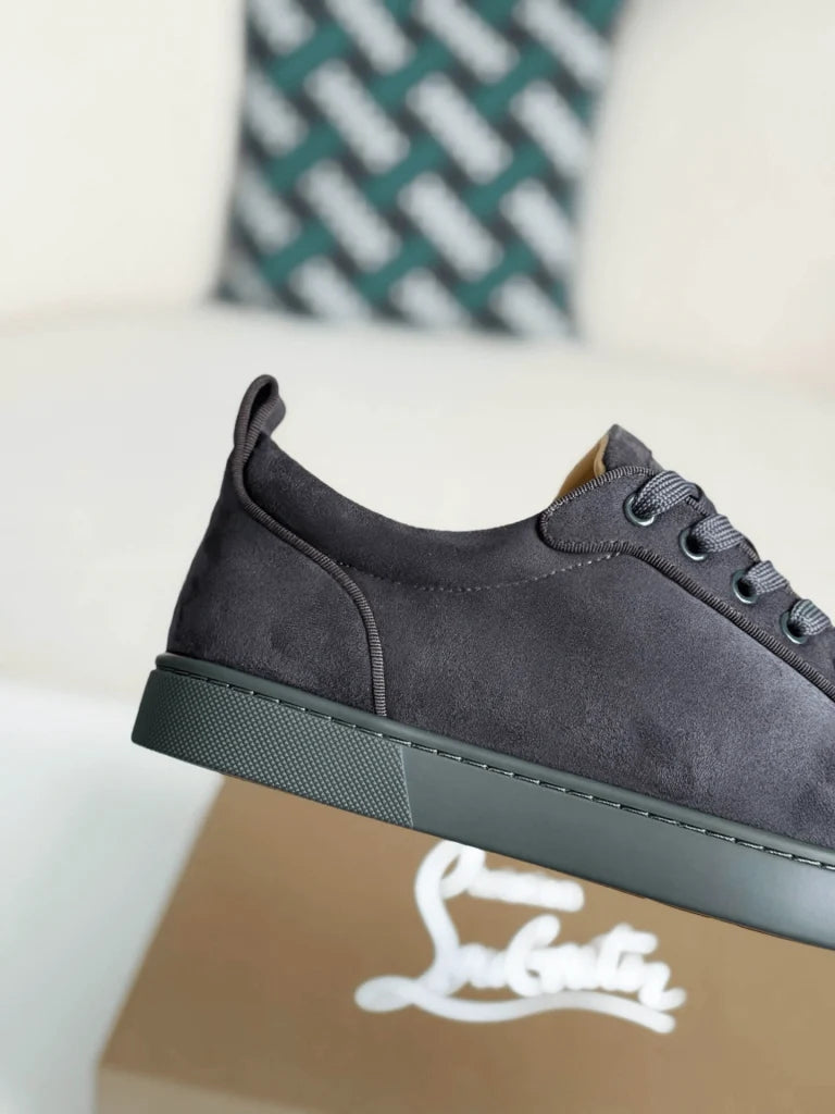 Christian Louboutin Louis Junior Spikes Sneaker – Dark Grey Suede