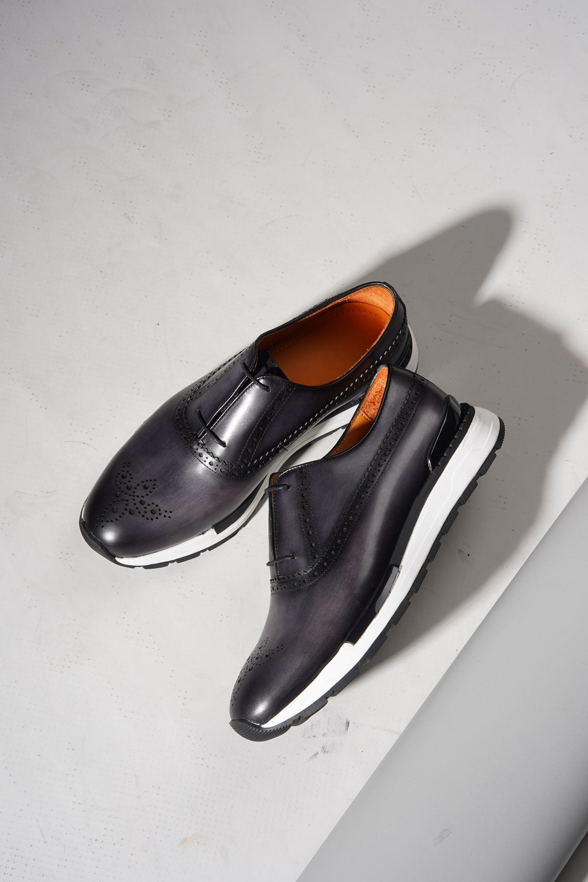 Bergamo Brogue Sneaker — Grey Leather