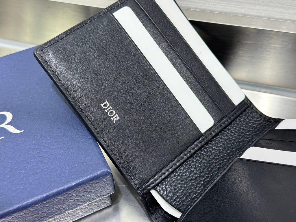 Dior Black & Beige Oblique Jacquard Bifold Wallet