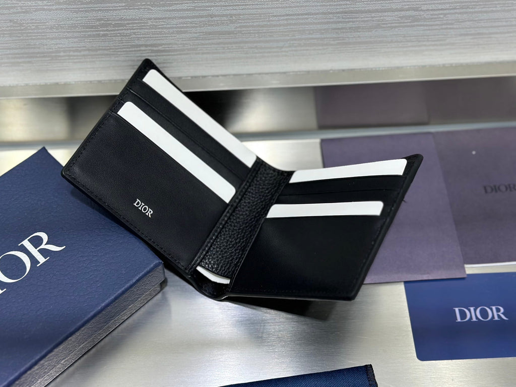 Dior Black & Beige Oblique Jacquard Bifold Wallet