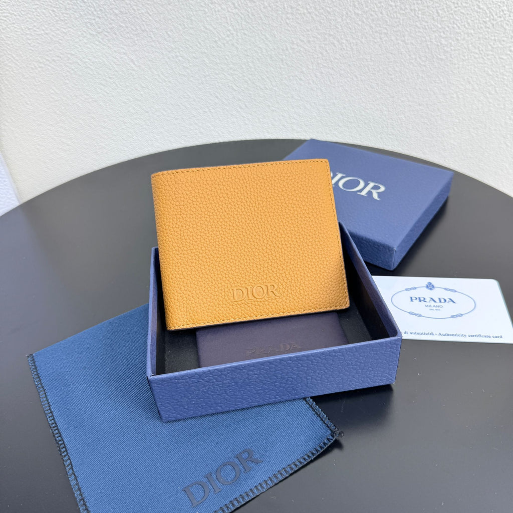 Dior Men's Privé Bifold Wallet - Brown Grained Calfskin