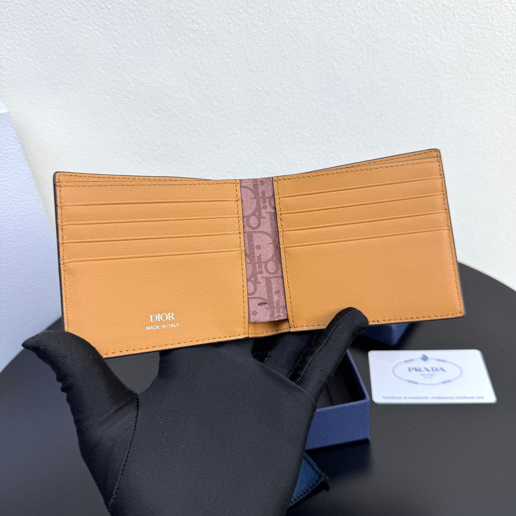 Dior Men's Privé Bifold Wallet - Brown Grained Calfskin
