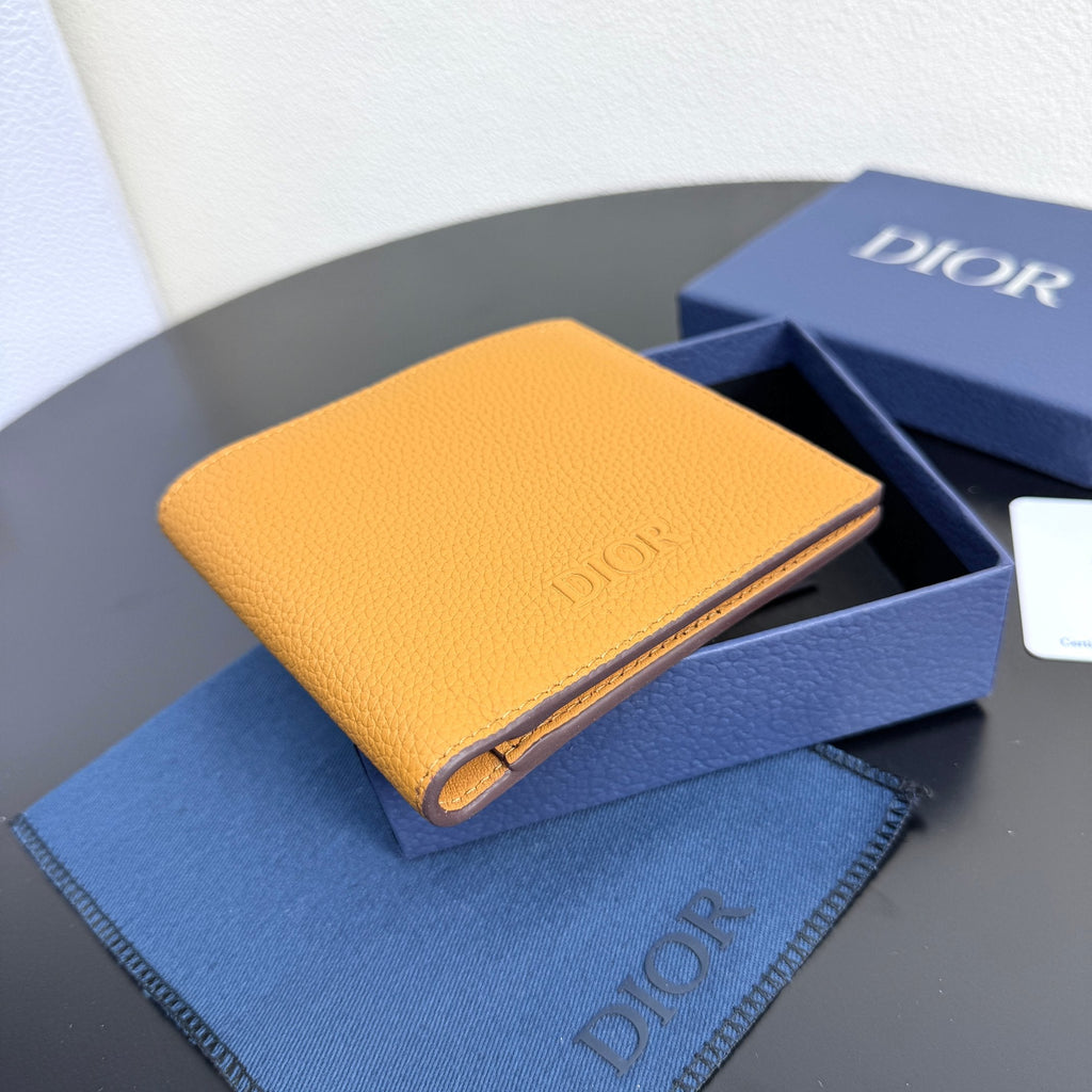 Dior Men's Privé Bifold Wallet - Brown Grained Calfskin