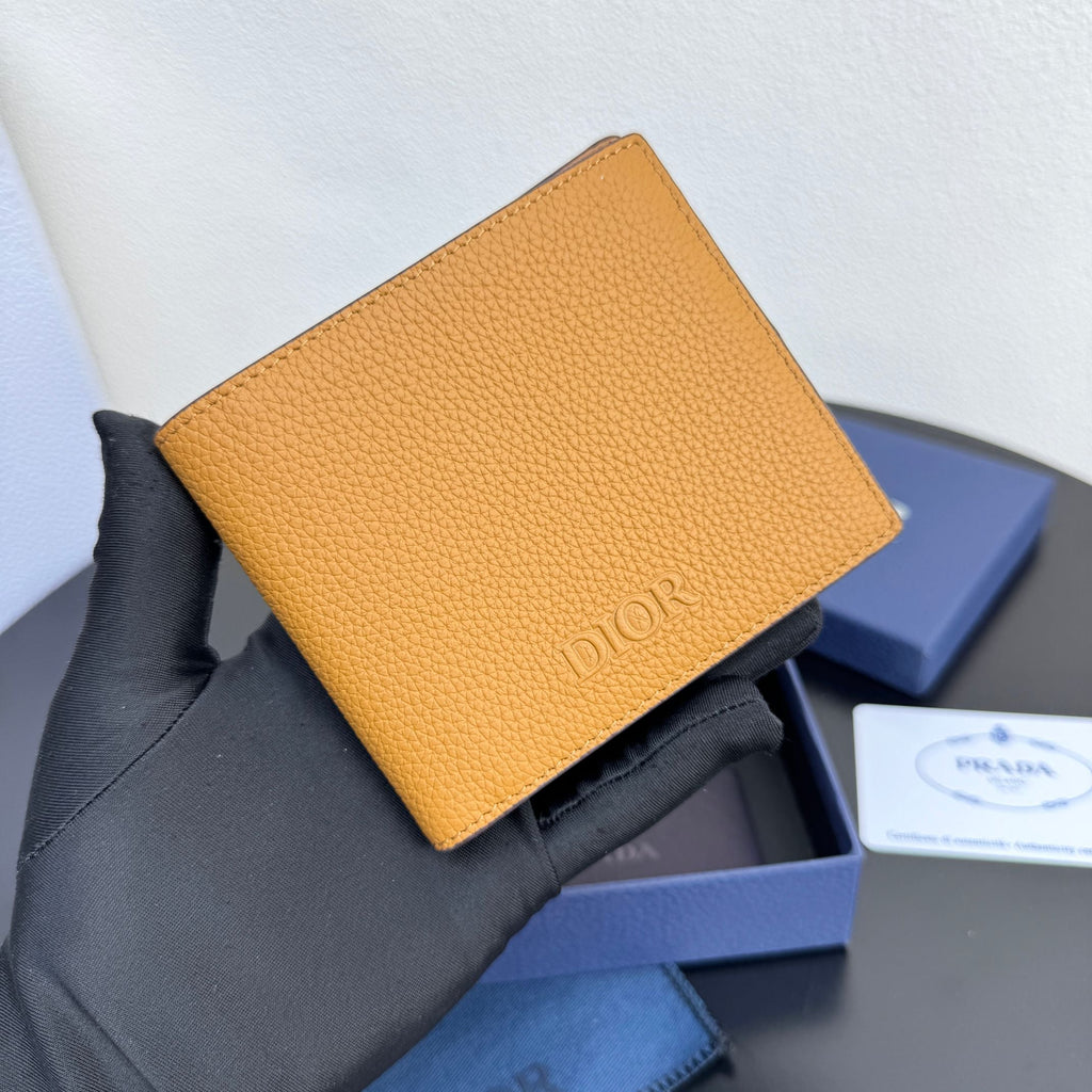 Dior Men's Privé Bifold Wallet - Brown Grained Calfskin
