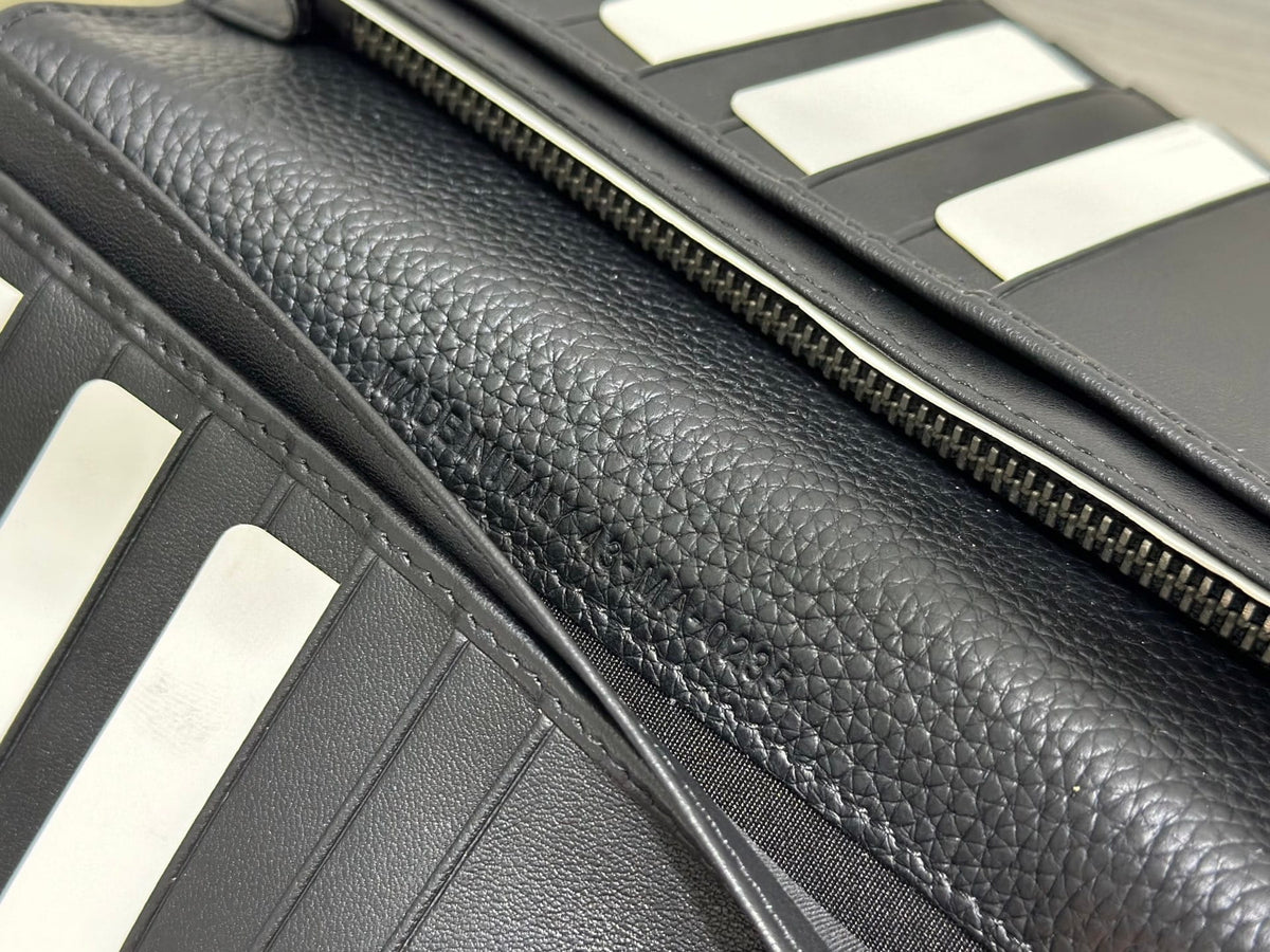 Dior Saddle Long Bifold Wallet - Black Grained Leather & Oblique