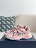 Dior B30 Low-Top Sneaker Pale Pink Leather and Mesh with Blue Rubber Sole