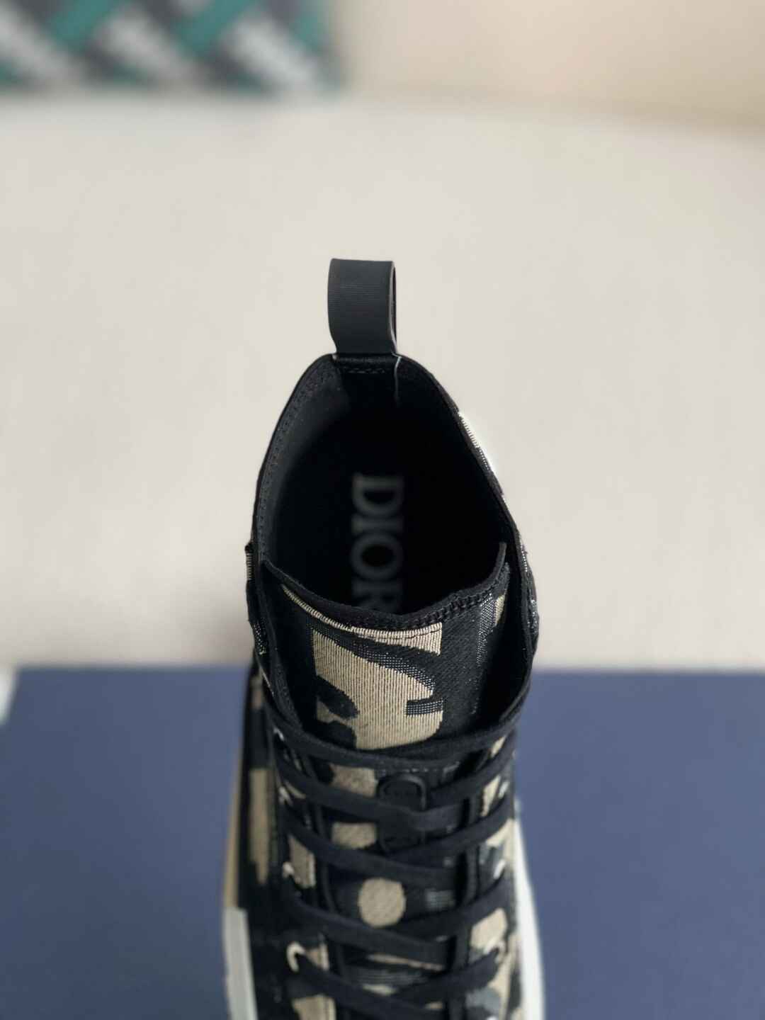 Dior B23 High-Top Sneaker in Black Oblique Jacquard