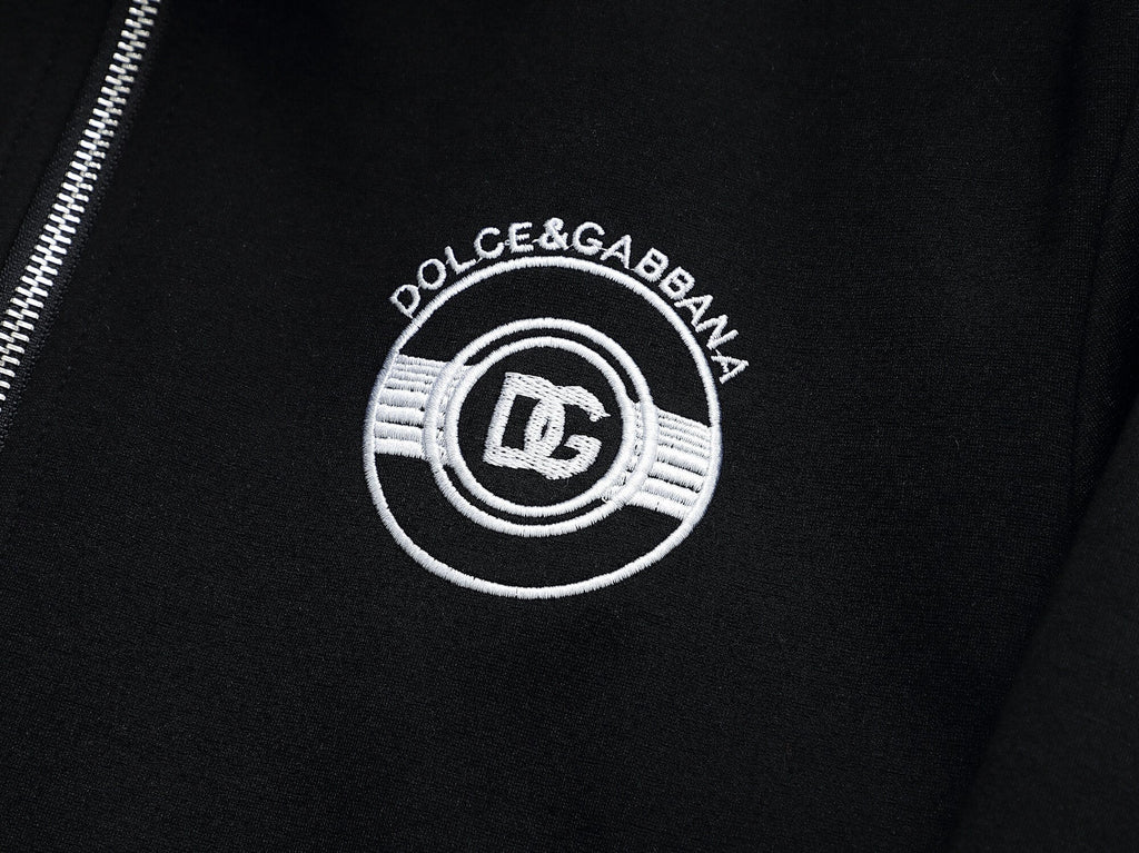 Dolce & Gabbana Circular DG Crest Logo Technical Jersey Tracksuit Black