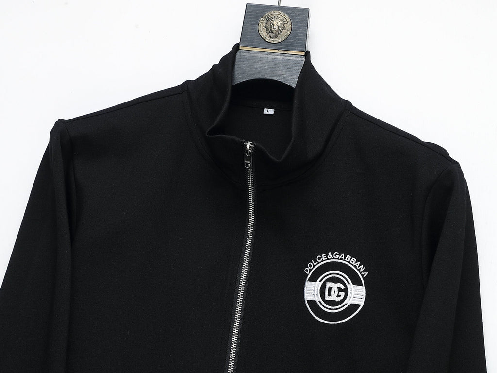 Dolce & Gabbana Circular DG Crest Logo Technical Jersey Tracksuit Black